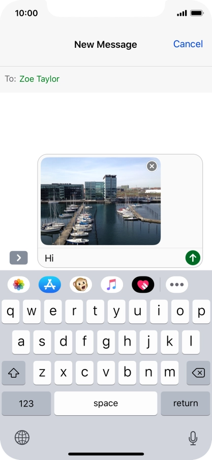 Press the send icon.