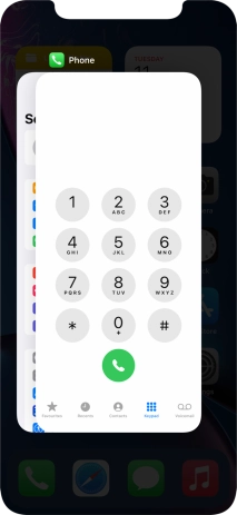 Slide upwards on the required application to end it.