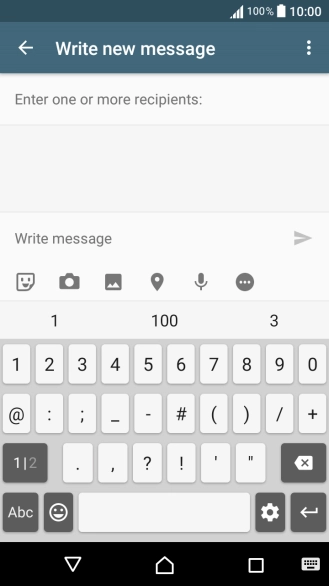 Press Abc to return to text input.