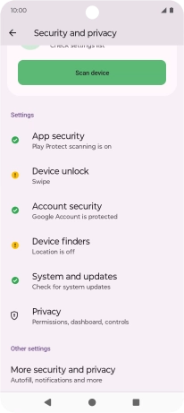 Press More security and privacy.
