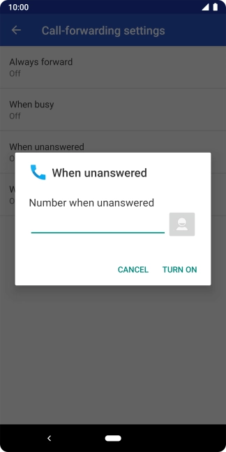 Key in +61414121121 and press TURN ON.