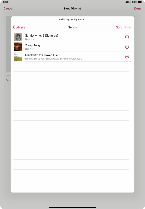 Go to the required category and press the required audio file.