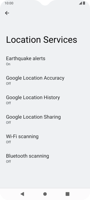 Press Google Location Accuracy.