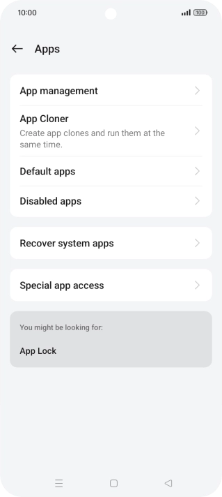 Press App management.