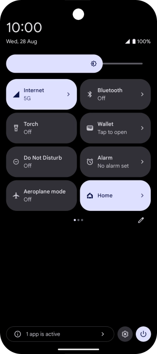 Press the settings icon.