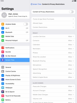 Press the indicator next to 