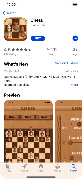 Press GET and follow the instructions on the screen to install the app.