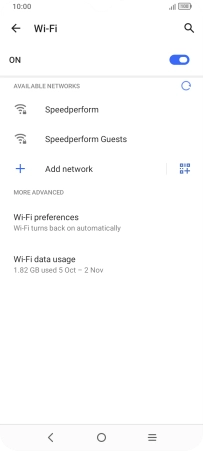Press the required Wi-Fi network.