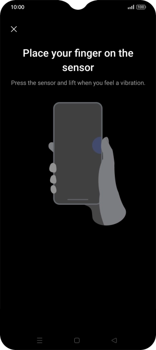 Follow the instructions on the screen to create the phone lock code using your fingerprint.