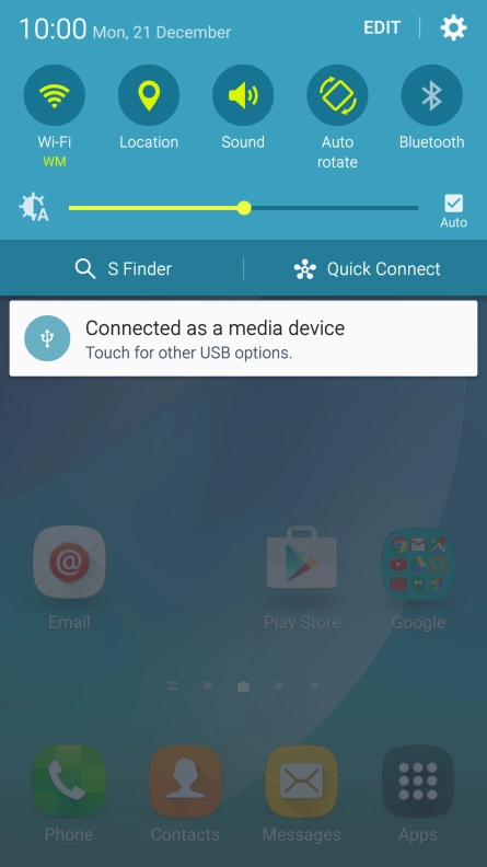 Press the settings icon.