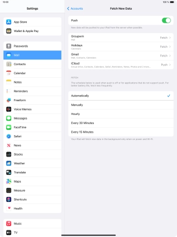 Press the indicator next to 