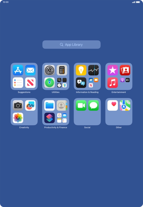Press the required app. Press the required app.