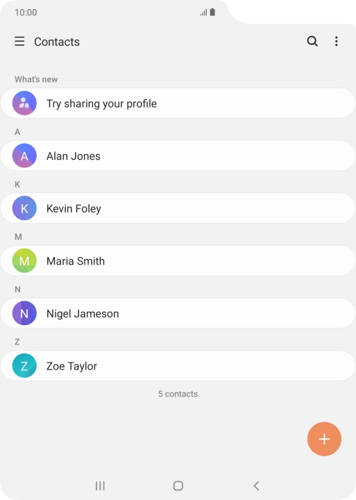 Press the new contact icon.