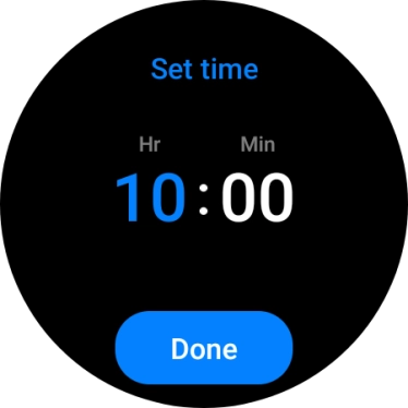 Slide your finger up or down on the screen to set the required time.