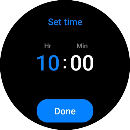 Slide your finger up or down on the screen to set the required time.