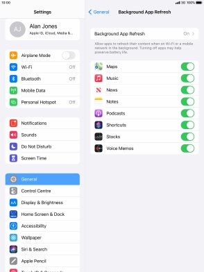 Press Background App Refresh.