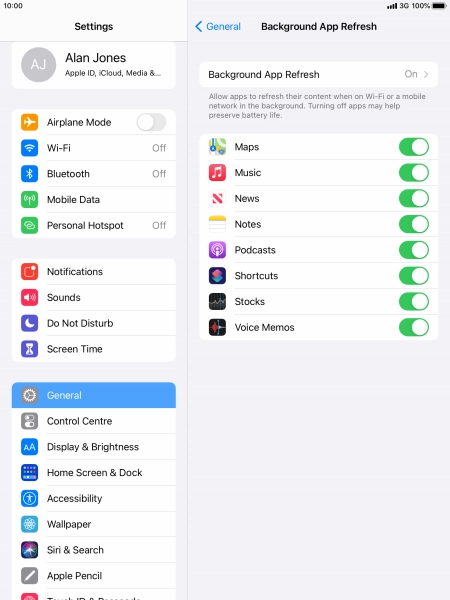 Press Background App Refresh.