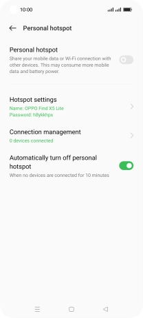 Press Hotspot settings.
