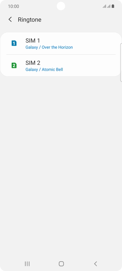 Press the name of the SIM.