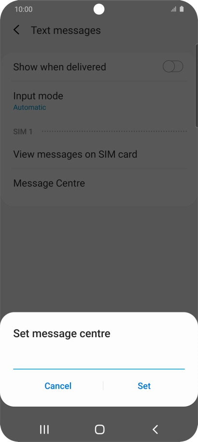 Key in +61415011501 and press Set.