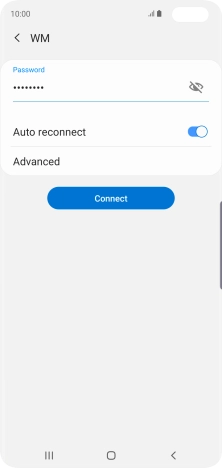 Key in the password for the Wi-Fi network and press Connect. Key in the password for the Wi-Fi network and press Connect.