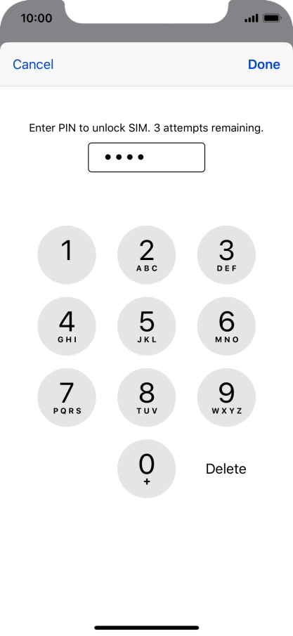 Key in your PIN and press Done.