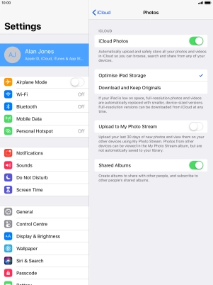 Press the indicator next to 