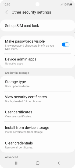 Press Set up SIM card lock.