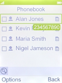 Press the Left selection key.
