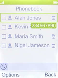 Press the Left selection key.