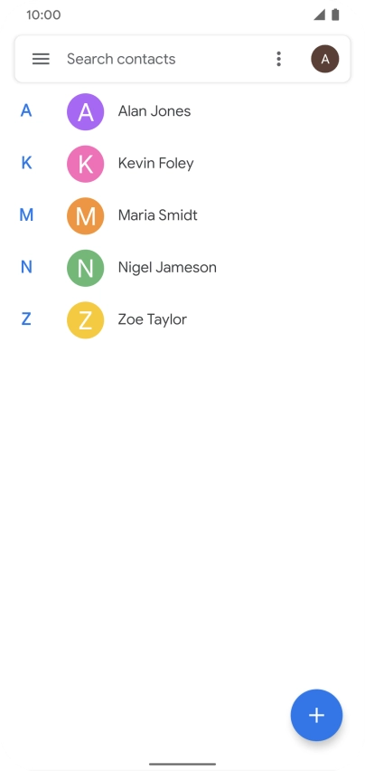 Press the new contact icon.