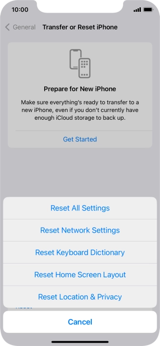 Press Reset All Settings.