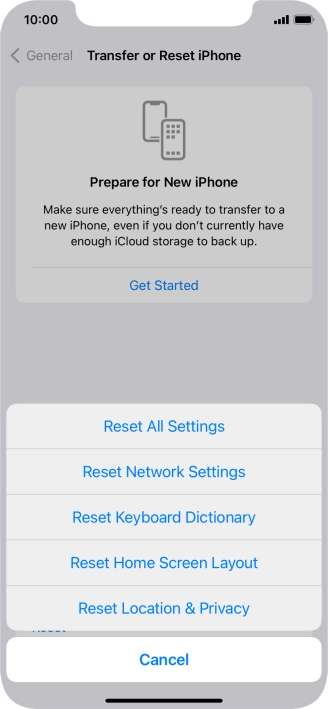 Press Reset Network Settings.