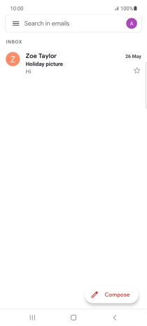 Press the email account icon.