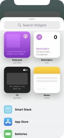 Press the required widget.