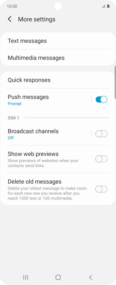 Press Text messages.
