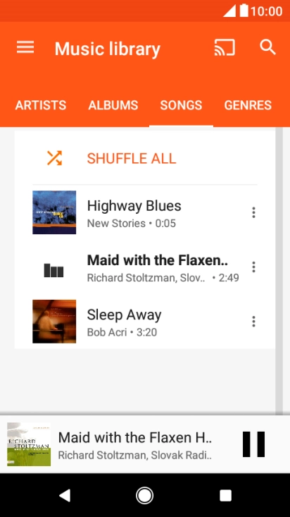 Press the song title.