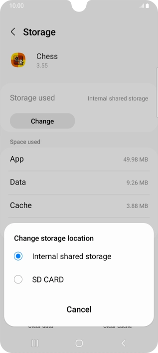 Press the name of the memory card.
