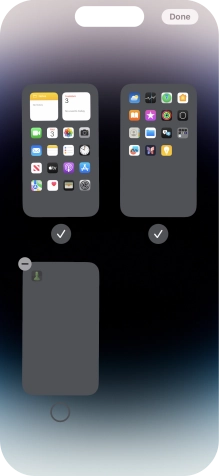 Press the delete icon next to the required home screen page.