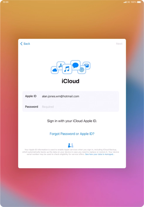 Press the field next to 
