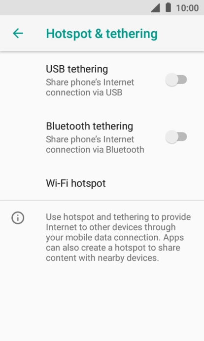 Press Wi-Fi hotspot.