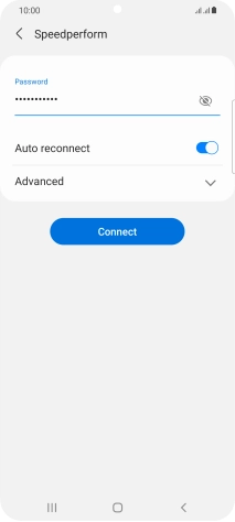 Key in the password for the Wi-Fi network and press Connect.