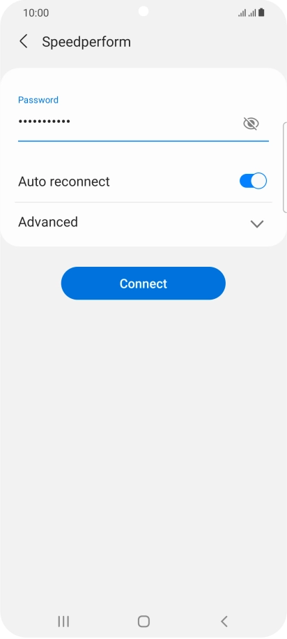 Key in the password for the Wi-Fi network and press Connect.