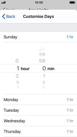 Select the required time limit.