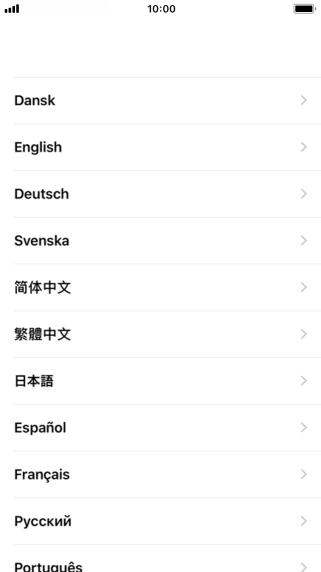 Press the required language.