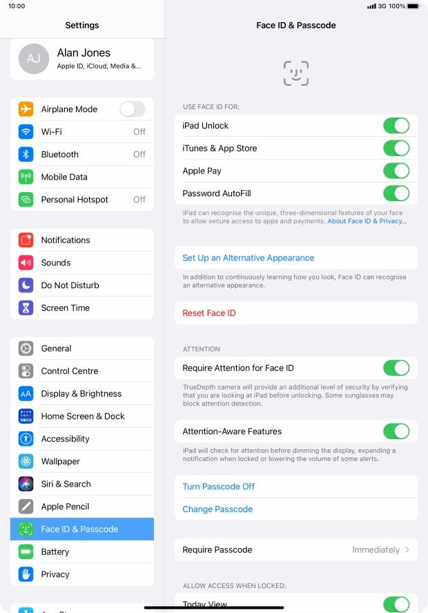 Press the indicator next to 
