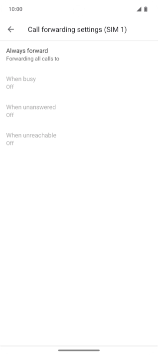 Press the required divert type.