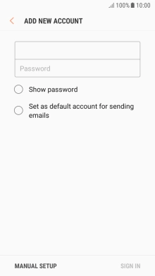 Press Password and key in the password for your email account.