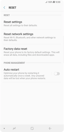 Press Factory data reset.