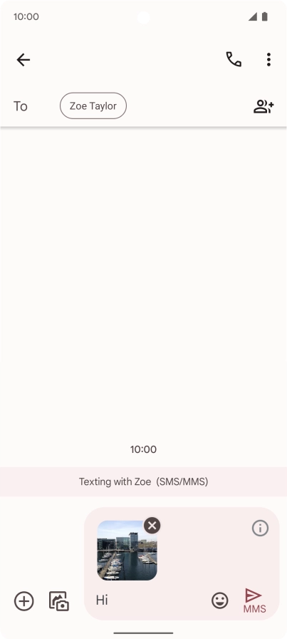 Press the send icon when you've finished your picture message.